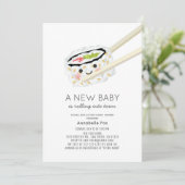 寿司転がかわいいベビーシャワー招待状 招待状 (スタンド正面)