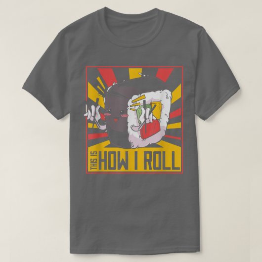 寿司食日本の品巻き寿司かわいい1066 Tシャツ (デザイン正面)
