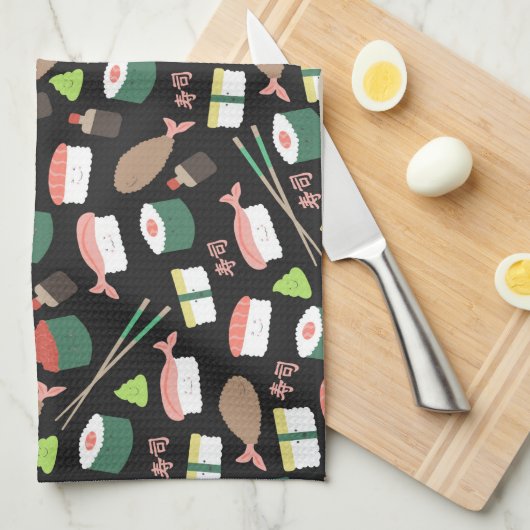 寿司 キッチンタオル (四つ折り)