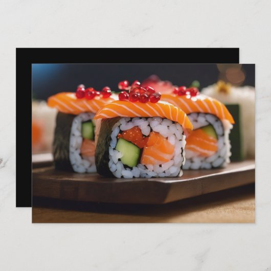 寿司 ボケ 招待状 (正面/裏面)