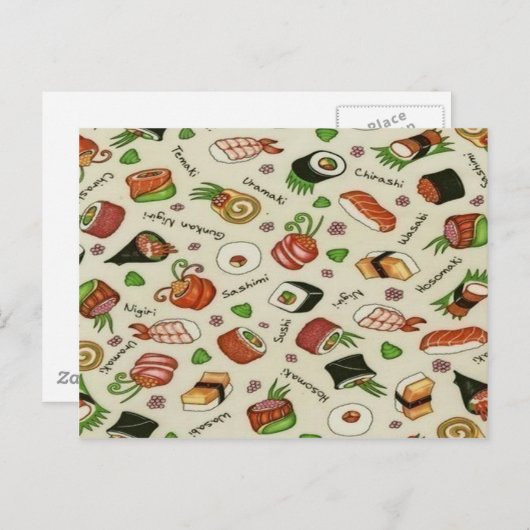 寿司 ポストカード (正面/裏面)