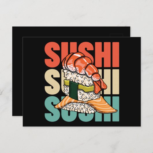 寿司 ポストカード (正面/裏面)