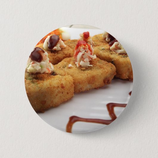 寿司 寿司ロール プレート 日本料理 アジア料理 缶バッジ (正面)