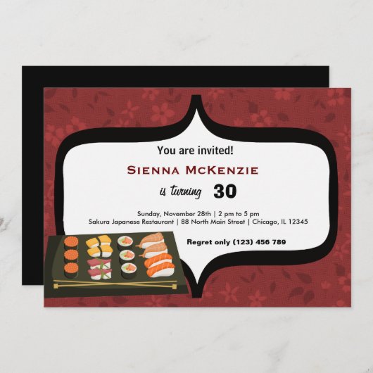 寿司 招待状 (正面/裏面)