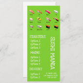 寿司 日本料理店 ワサビ 夕食メニュー メニュー (正面/裏面)