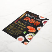 寿司 誕生日 箔招待状 (回転した状態)