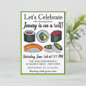 （寿司）連続記録 おめでとう 祝賀会 招待状 (スタンド正面)