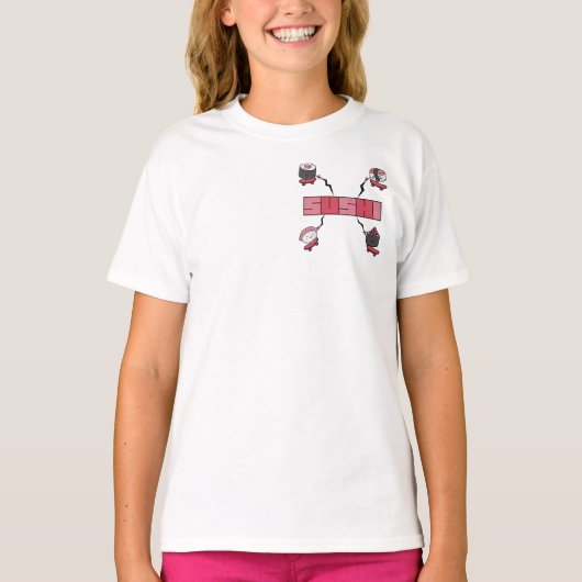 寿司LOVE - 寿司への愛 - ハンドサイン ILY オブセッション Tシャツ (正面)