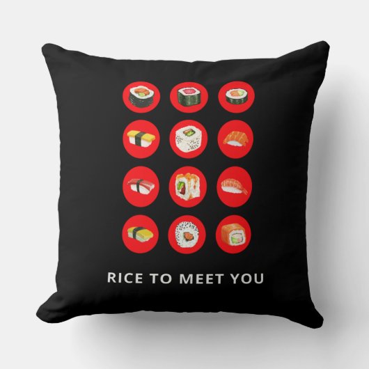 寿司Tシャツに合う米 クッション (正面)