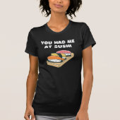 寿司Tシャツの食べ物を食べおもしろいた Tシャツ (正面)