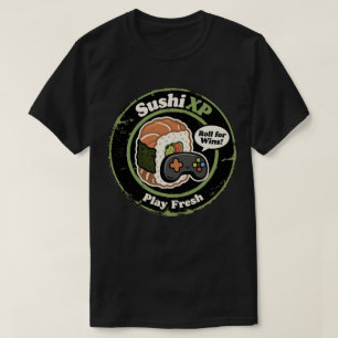 寿司XP プレイ フレッシュ ゲーマー フード フュージョン Tシャツ