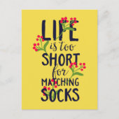 寿命おもしろいが短すぎて靴下が揃わない ポストカード (正面)