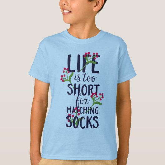 寿命おもしろいが短すぎて靴下が揃わない Tシャツ (正面)