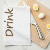 寿命が短い。コーヒーを飲みなさい。コーヒおもしろいーのスローガン キッチンタオル (四つ折り)