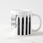 寿命が短い、ペ買ン-レタリング ジャンボコーヒーマグカップ (右)