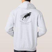 寿命が短い。犬を泳いで！ブラックドッグフード付きスウェットシャツ パーカ (裏面)