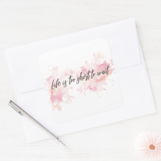 寿命が短くて待ち切れない スクエアシール (封筒)