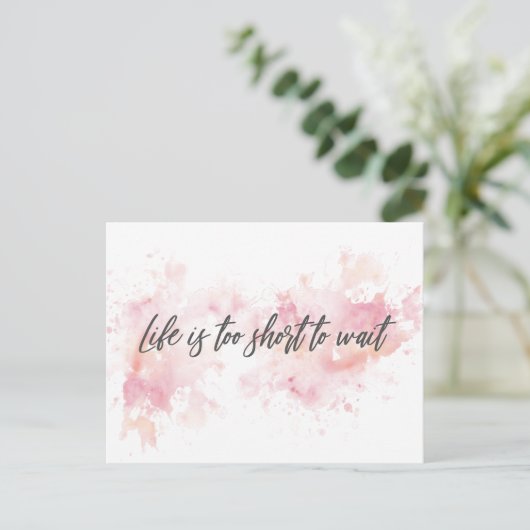 寿命が短くて待ち切れない ポストカード (スタンド正面)