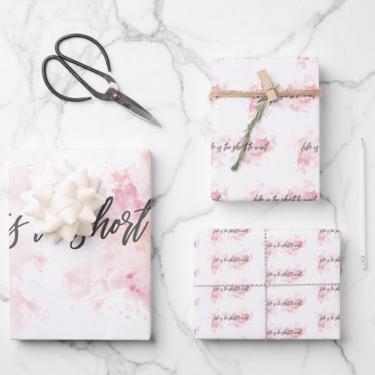 寿命が短くて待ち切れない ラッピングペーパーシート (正面)