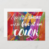 寿命が短すぎる色の引用文モダン抽象芸術 ポストカード (正面/裏面)