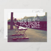 寿命が短すぎる |やる気を起こさせる引用文 ポストカード (正面/裏面)