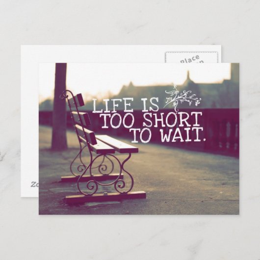 寿命が短すぎる |やる気を起こさせる引用文 ポストカード (正面/裏面)