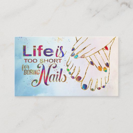 寿命が短すぎる – ネイルアーティスト 名刺 (正面)