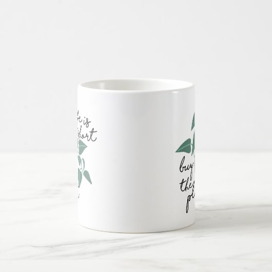 寿命が短買い |かわいい植物愛好家 コーヒーマグカップ (中央)