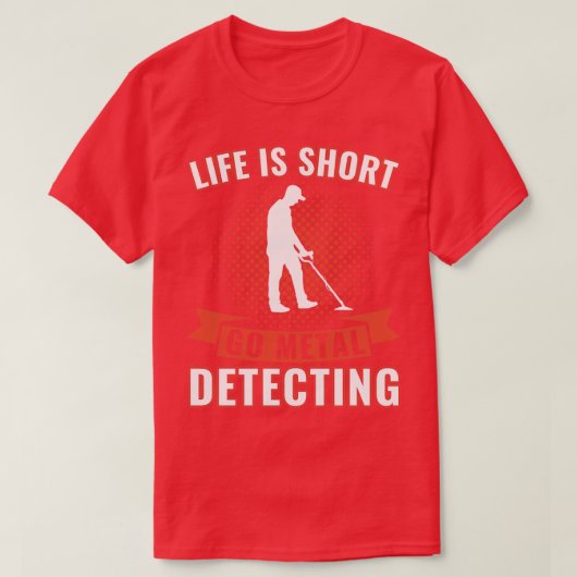 寿命はショートゴーメタル検出金おもしろい属Detec Tシャツ (デザイン正面)