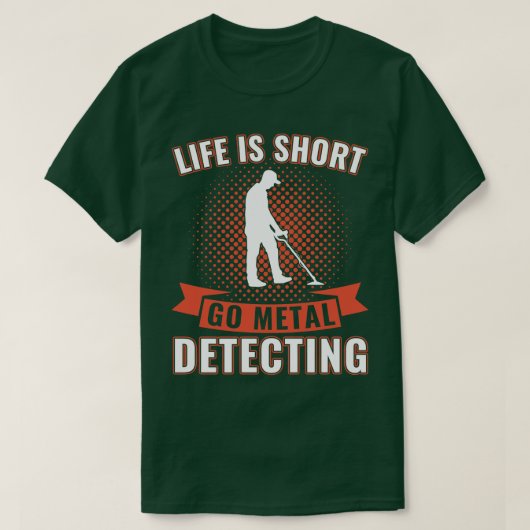 寿命はショートゴーメタル検出金おもしろい属Detec Tシャツ (デザイン正面)