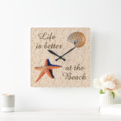 寿命はビーチ時計の方が良い スクエア壁時計 (ホーム)