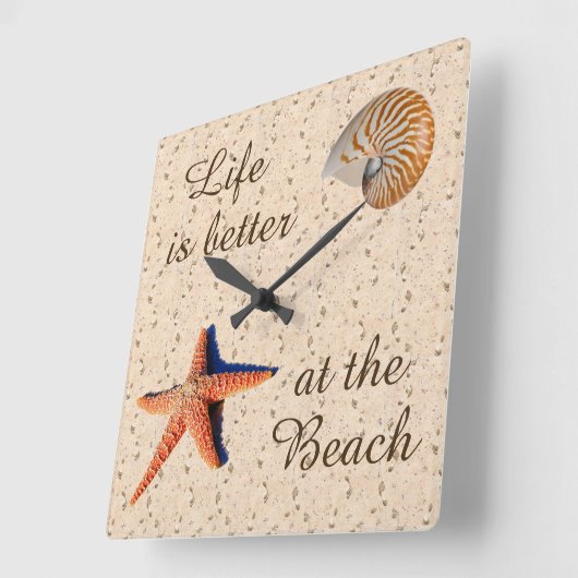 寿命はビーチ時計の方が良い スクエア壁時計 (傾斜)