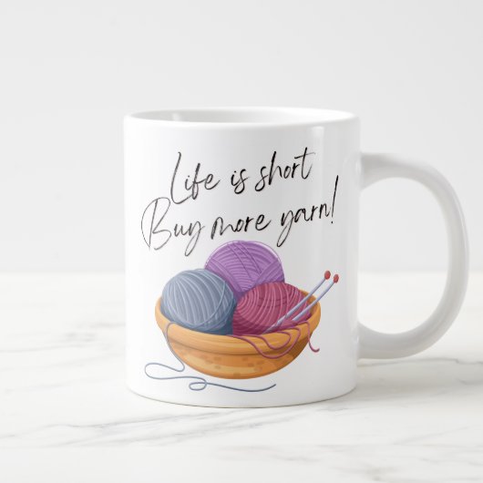 寿命は短い – 買より糸！ |専門マグカップ ジャンボコーヒーマグカップ (右)