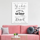 寿命は短モダンタイポグラフィやる気を起こさせる灰色 キャンバスプリント (インサイチュ (リビング))