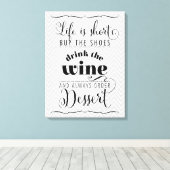 寿命は短モダンタイポグラフィやる気を起こさせる灰色 キャンバスプリント (インサイチュ (ウッドフロア))