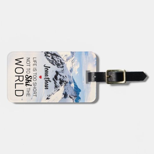 寿命カッコいいが短すぎる |スキーおもしろい旅行 ラゲッジタグ (正面横)