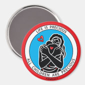 寿命大切は1Red_3"円磁石 マグネット (正面/裏面)