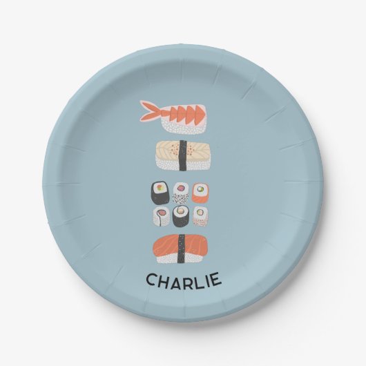 寿日本の司パーソナライズされた ペーパープレート (正面)