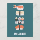 寿日本の司パーソナライズされた ポストカード (正面)