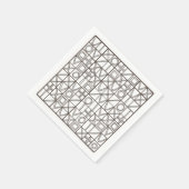 寿独2黒白ミニマルモダンリスト スタンダードカクテルナプキン (角)