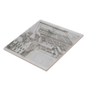 封じられた庭およびChateau de Gailloの計画 タイル (側面)
