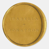 封パーソナライズされた包シールがワックスシールに見える ラウンドシール (正面)