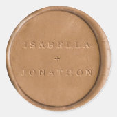 封パーソナライズされた包シールがワックスシールに見える ラウンドシール (正面)