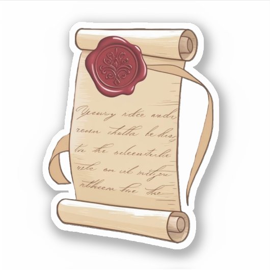 封印された巻物ステッカー シール (正面)