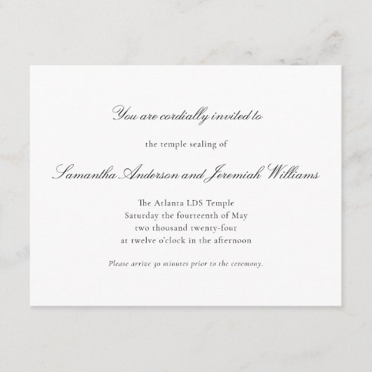 封印式招待状囲いカード エンクロージャーカード (正面)