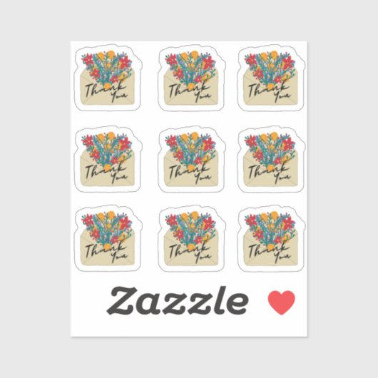 封筒ありがとう シール (シート)