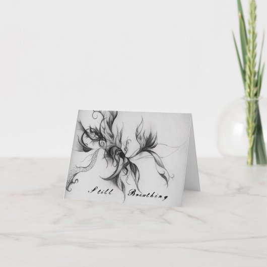 封筒が付いているまだ呼吸のメッセージカード カード (正面)