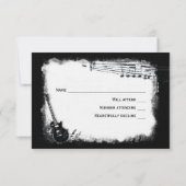 封筒が付いているエレキギターの荒い音楽rsvp 出欠カード (裏面)