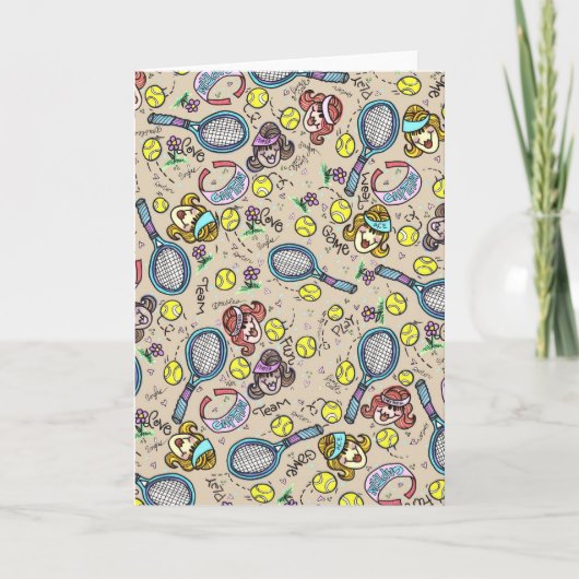 封筒が付いているテニスのチームGals カード (正面)