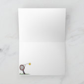 封筒が付いているテニスの棒の女の子の挨拶状 サンキューカード (内部)